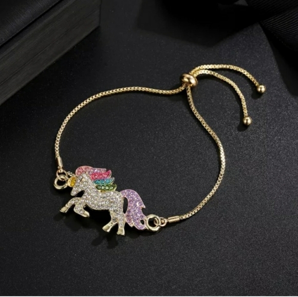 LAST ONE Unicorn Silver  Adjustable Girls Bracelet - Picture 3 of 9